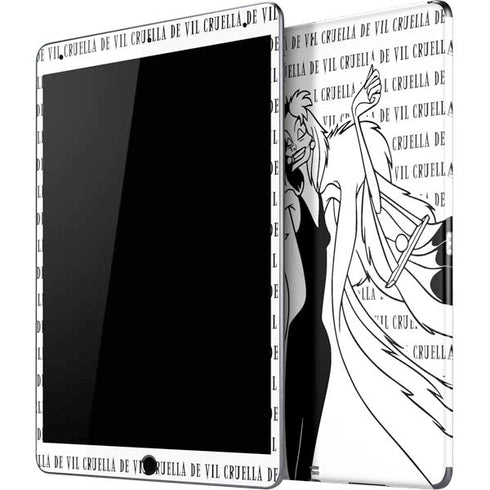 Disney Villains Cruella de Vil Black and White iPad Skins